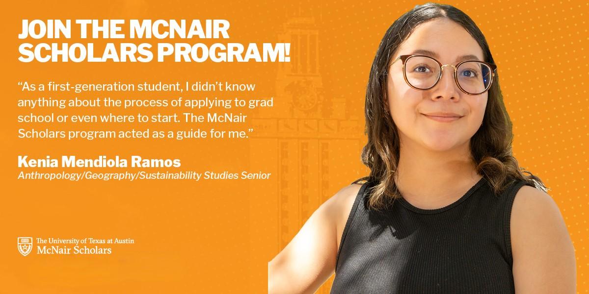 McNair female student with glasses