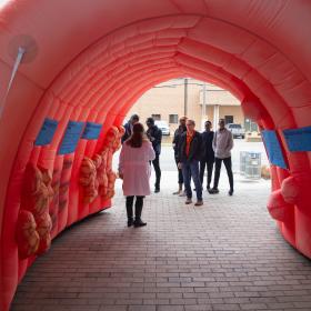 A walk through a giant colon at the Dell Medical School