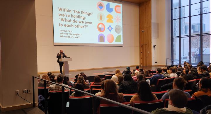 Dr. Michael A. Goodman addressing attendees at Professional Development Day